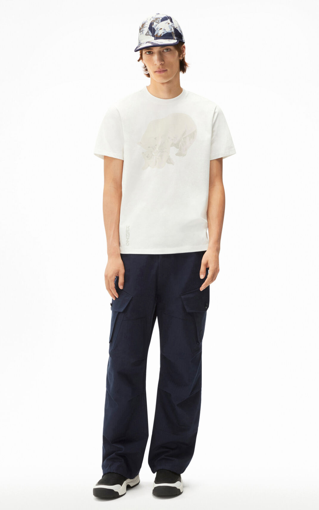 T Shirt Kenzo Homme The Hiver Capsule Polar Bear Blanche XLNFQ-5647